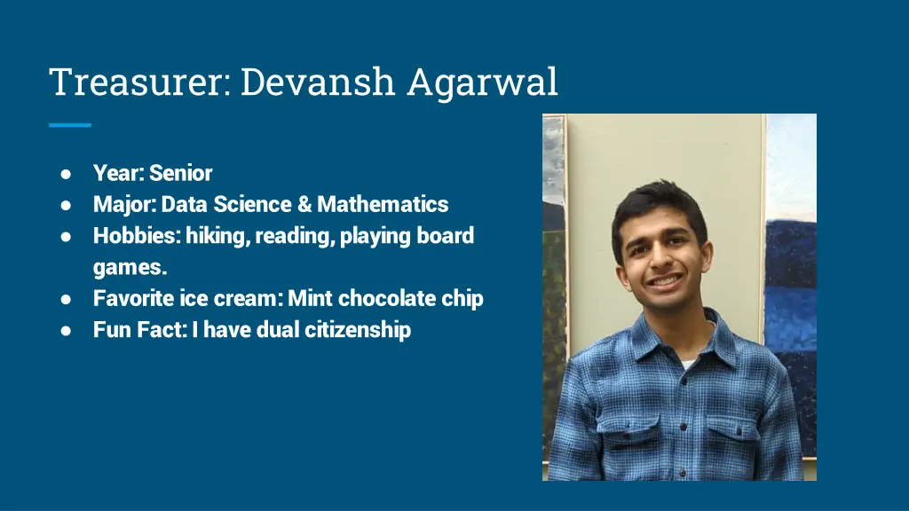 treasurer devansh agarwal