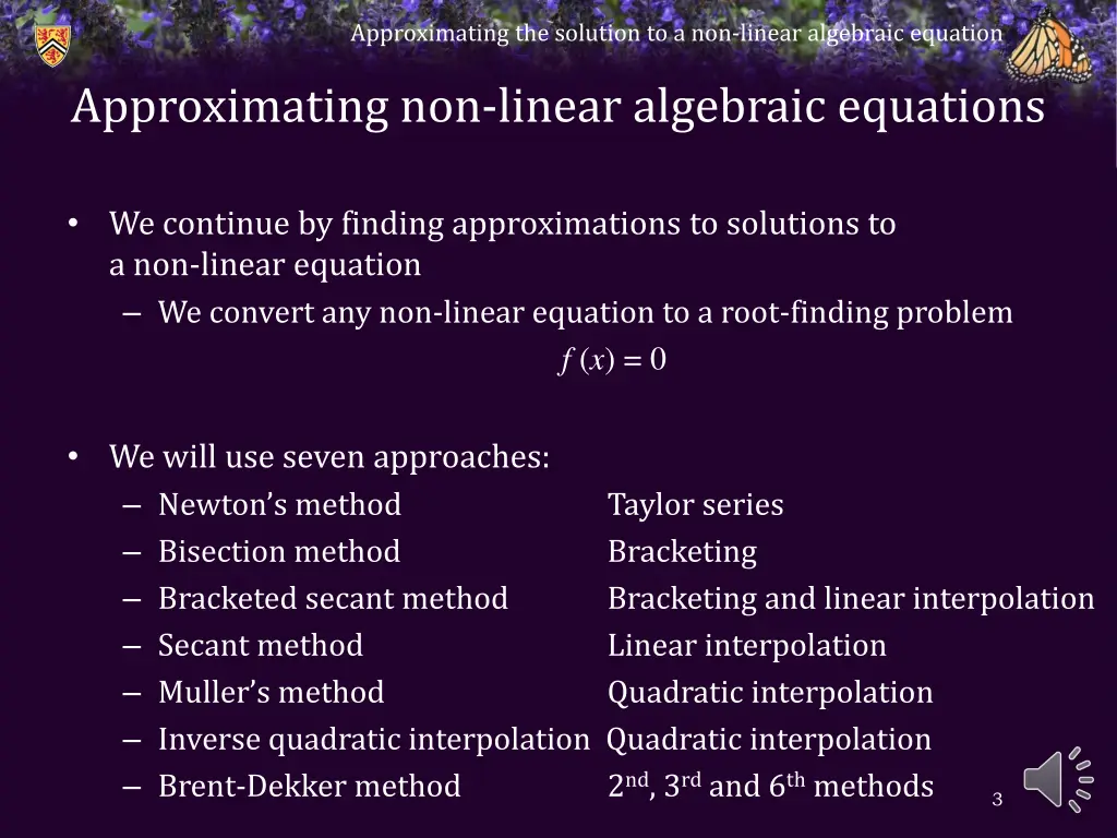 approximating the solution to a non linear 1