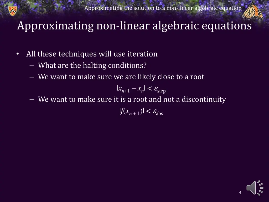 approximating the solution to a non linear 2