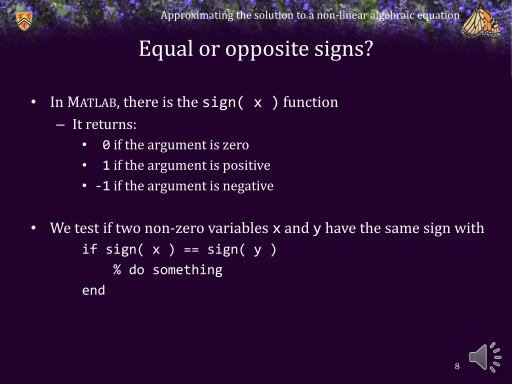 approximating the solution to a non linear 6