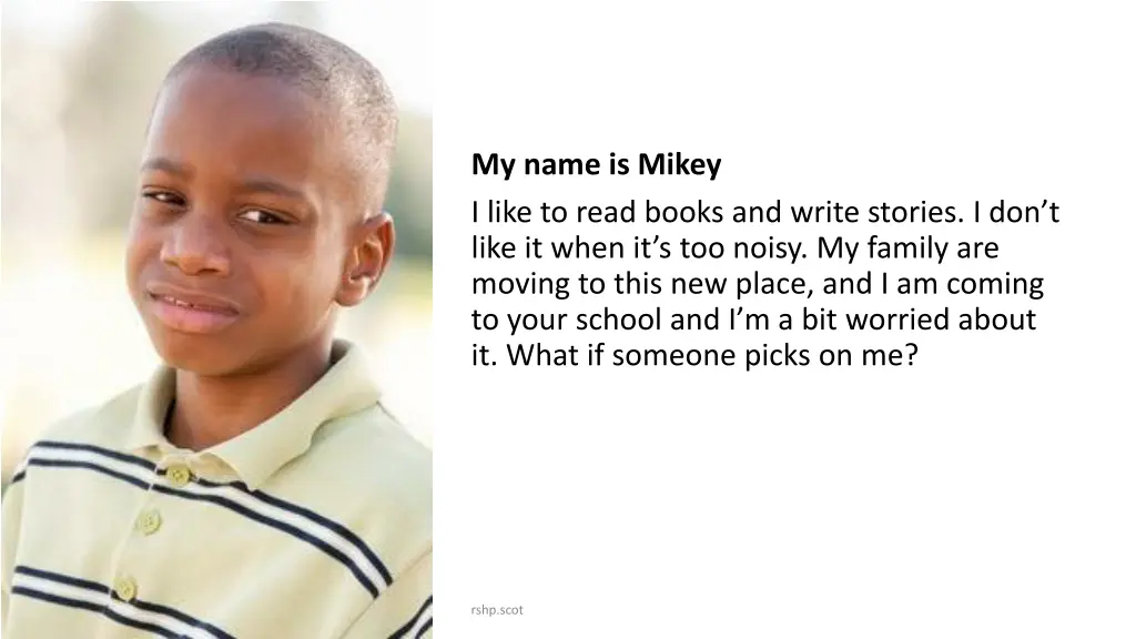 my name is mikey i like to read books and write