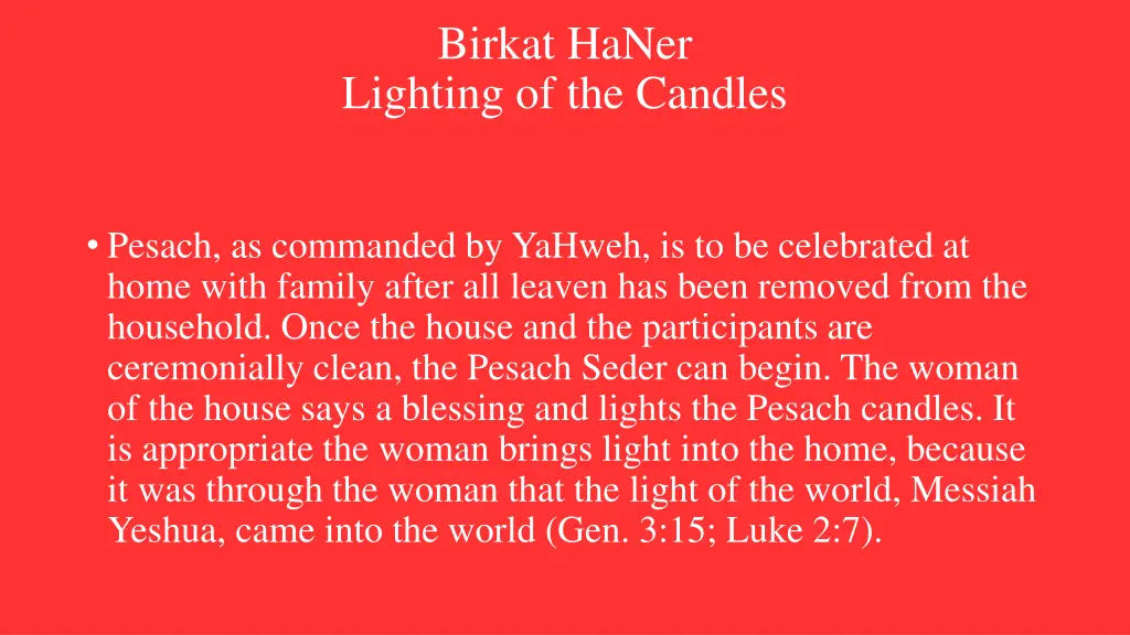 birkat haner lighting of the candles