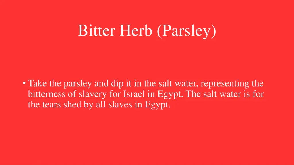 bitter herb parsley