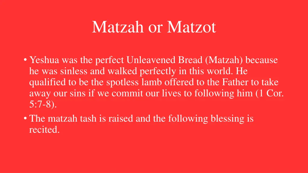 matzah or matzot 1