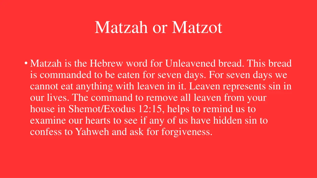 matzah or matzot