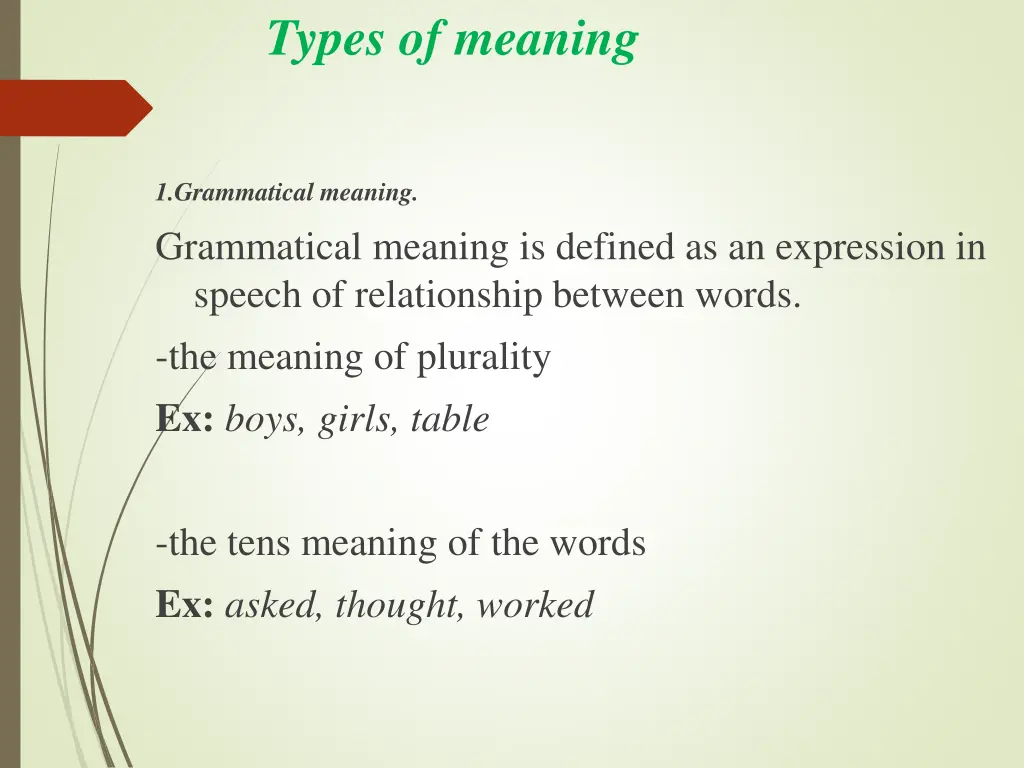 types of meaning