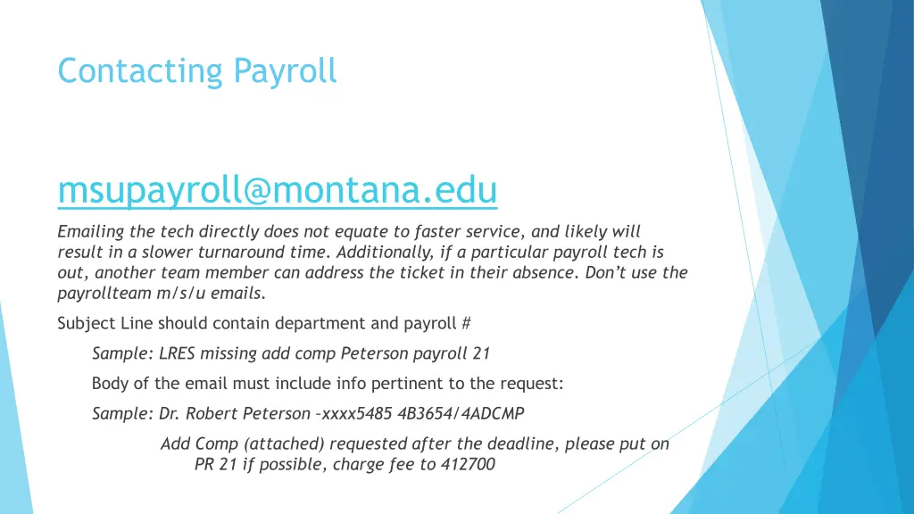 contacting payroll