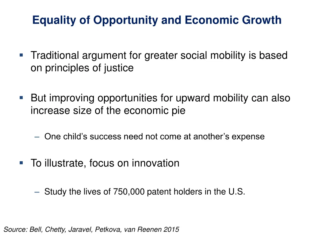 equality of opportunity and economic growth