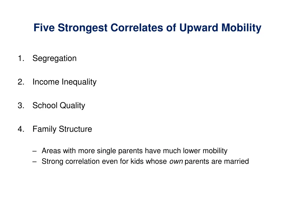 five strongest correlates of upward mobility 2