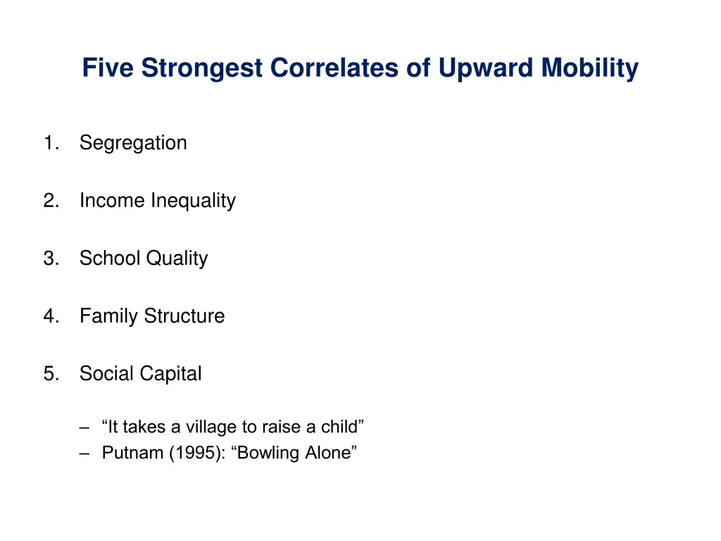 five strongest correlates of upward mobility 3