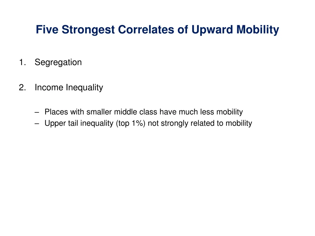 five strongest correlates of upward mobility