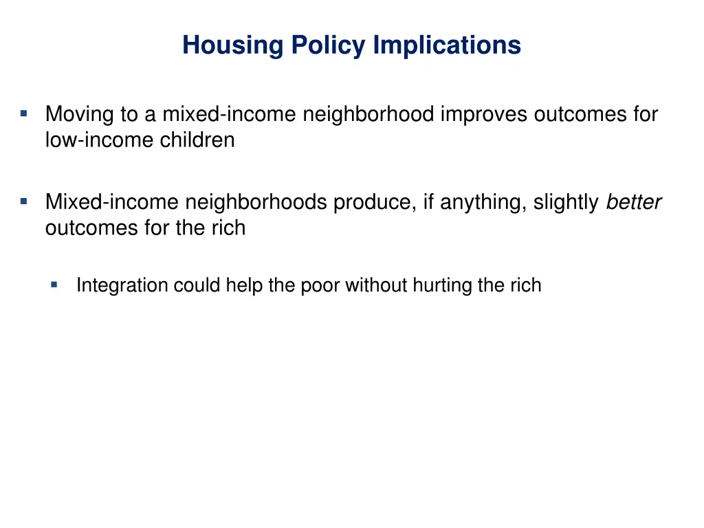 housing policy implications