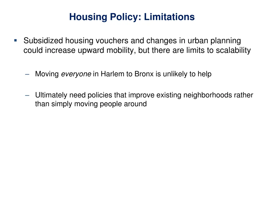 housing policy limitations