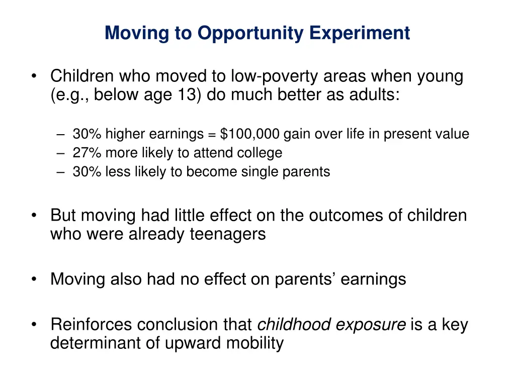 moving to opportunity experiment