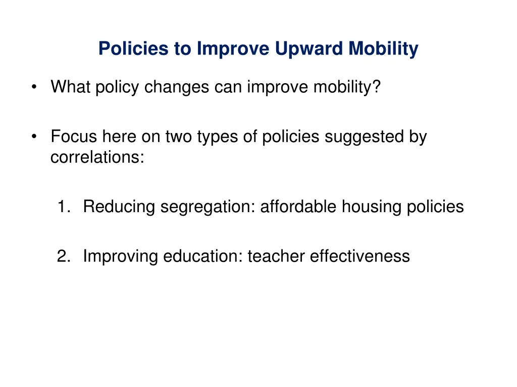 policies to improve upward mobility