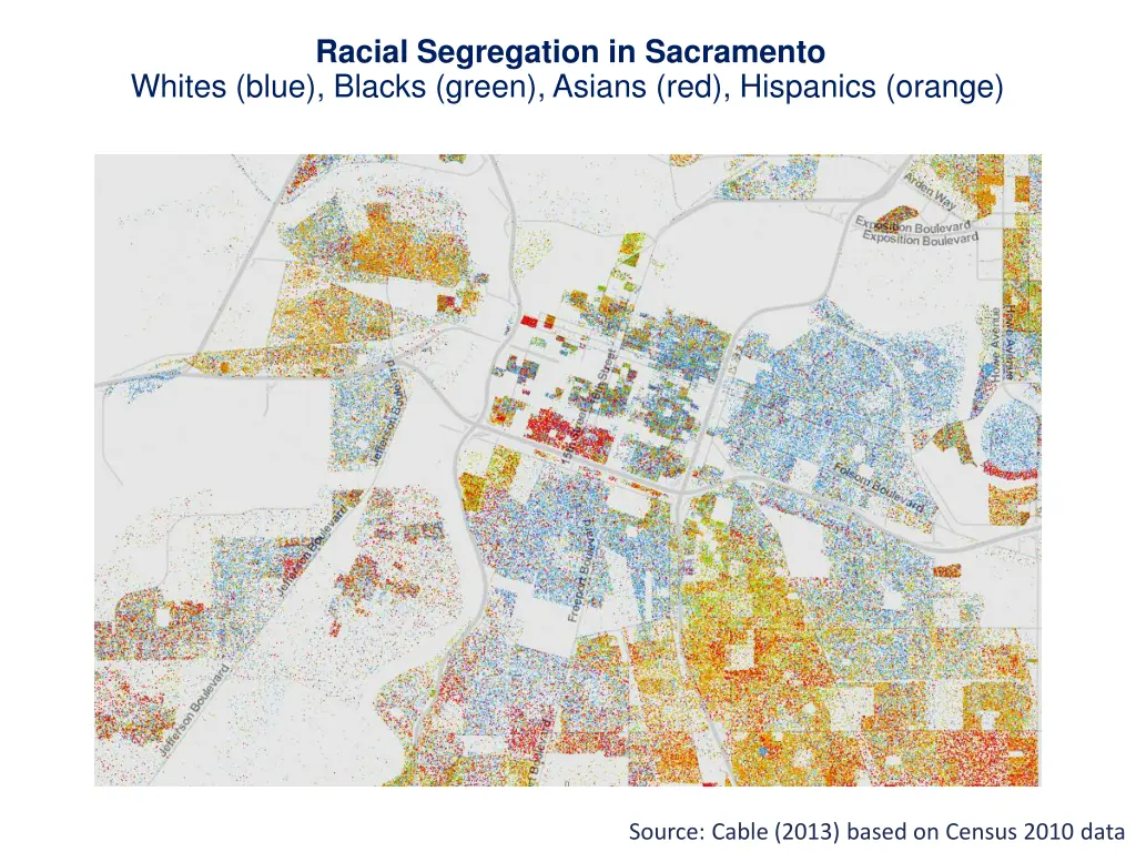 racial segregation in sacramento whites blue