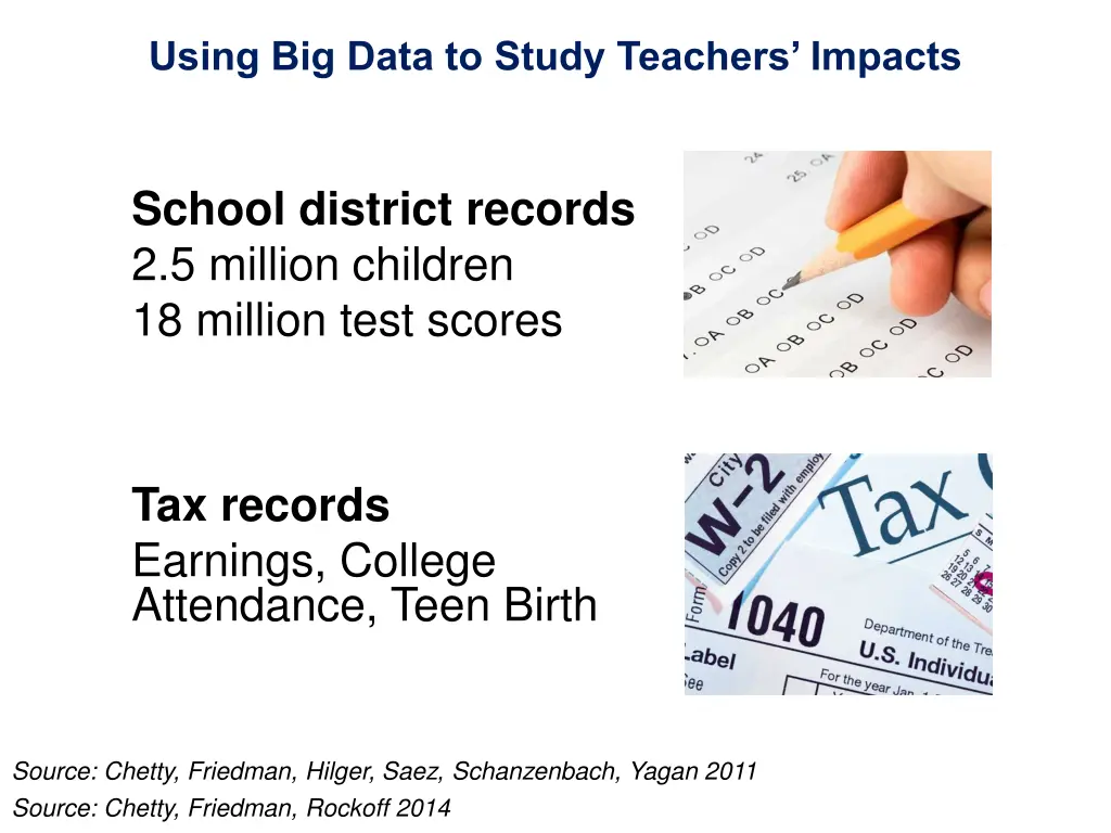 using big data to study teachers impacts