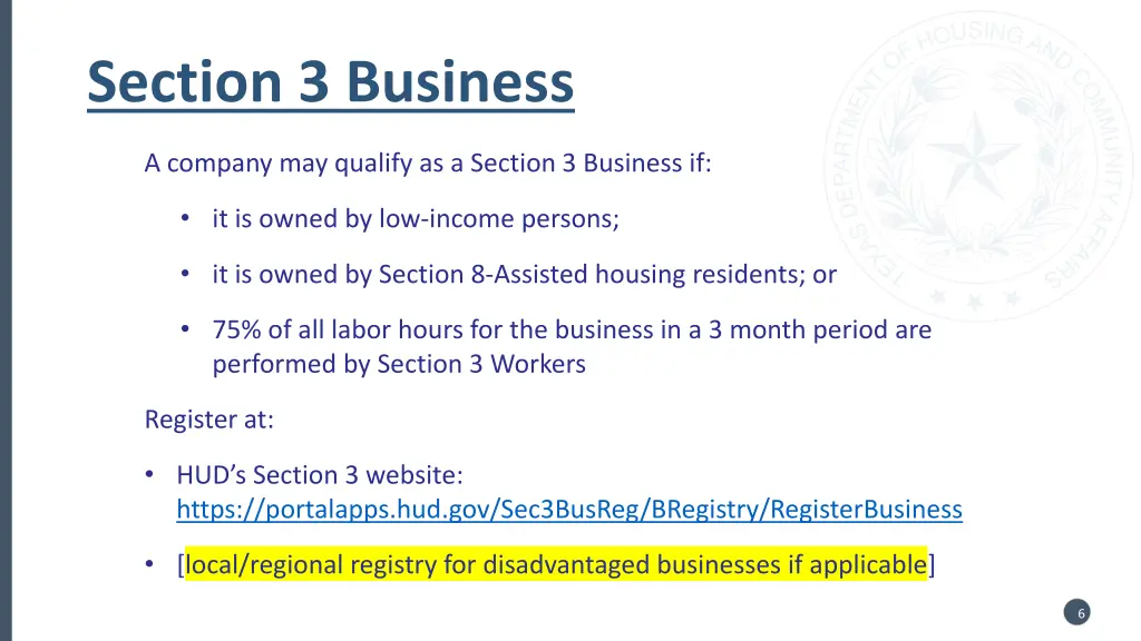 section 3 business