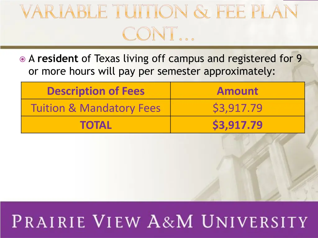 variable tuition fee plan variable tuition