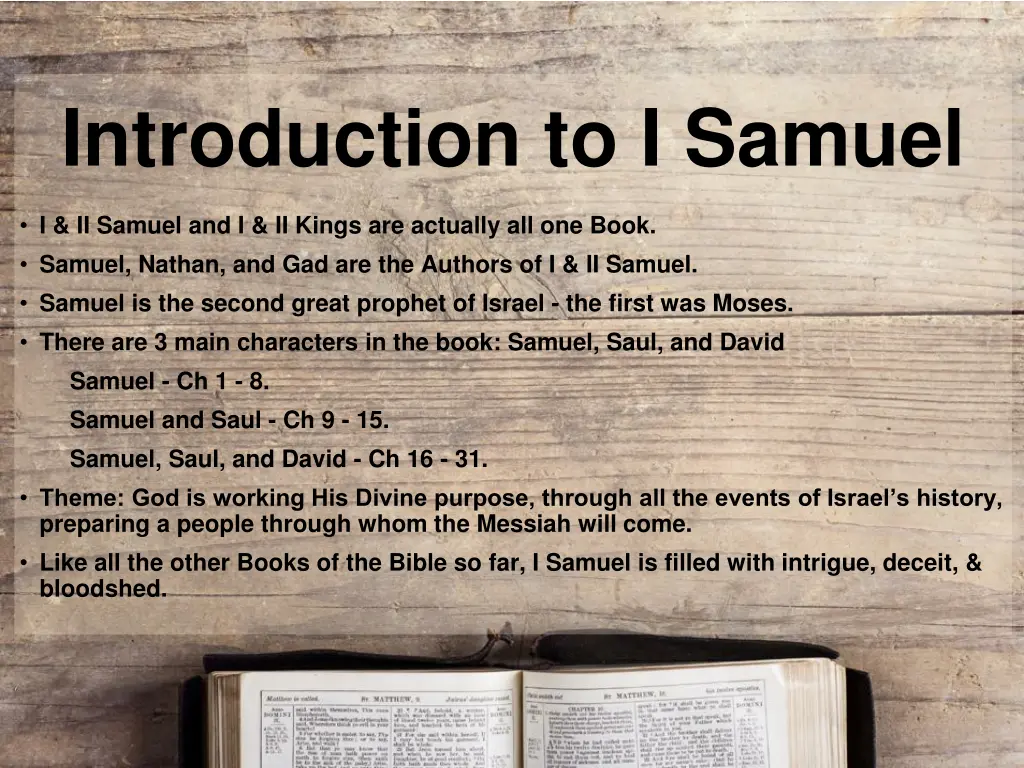 introduction to i samuel