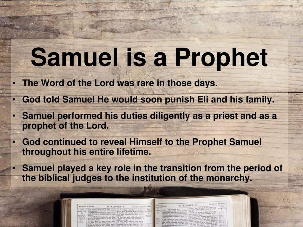 samuel is a prophet