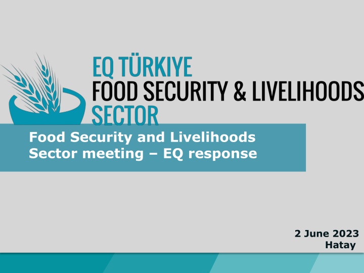 food security and livelihoods sector meeting