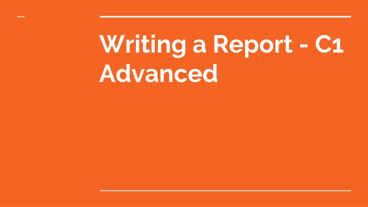 writing a report c1 advanced