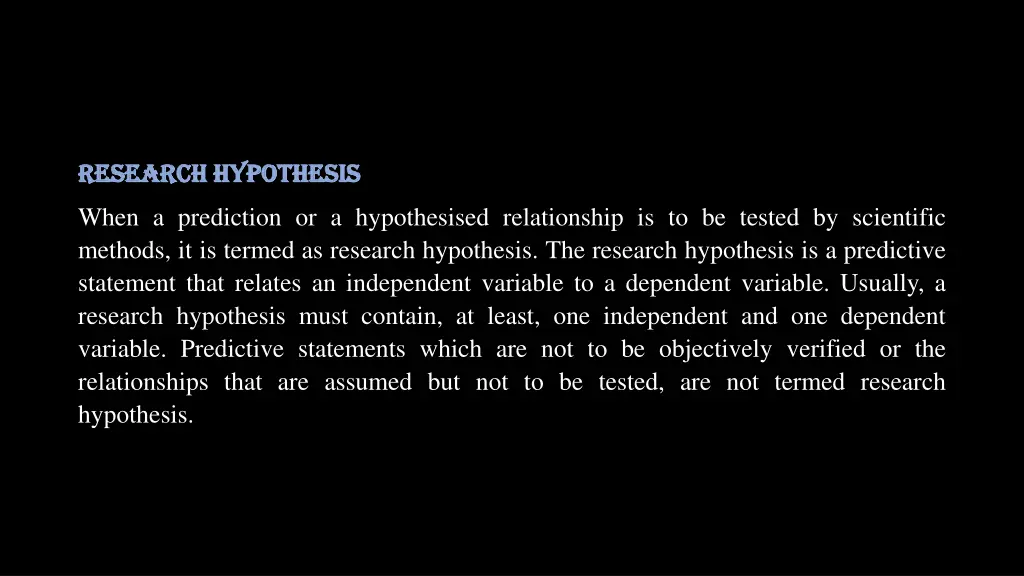 research research hypothesis hypothesis