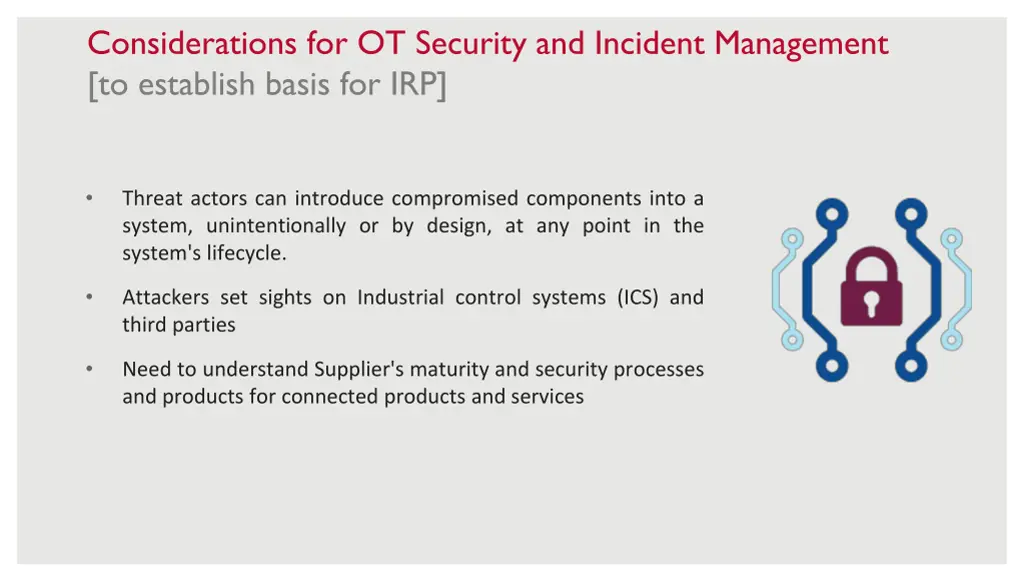 considerations for ot security and incident