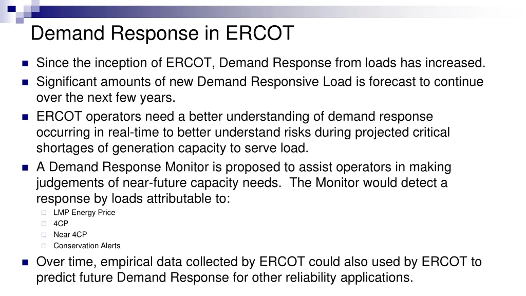 demand response in ercot