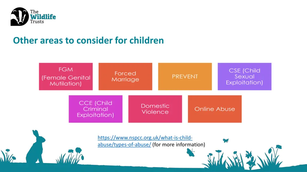 other areas to consider for children