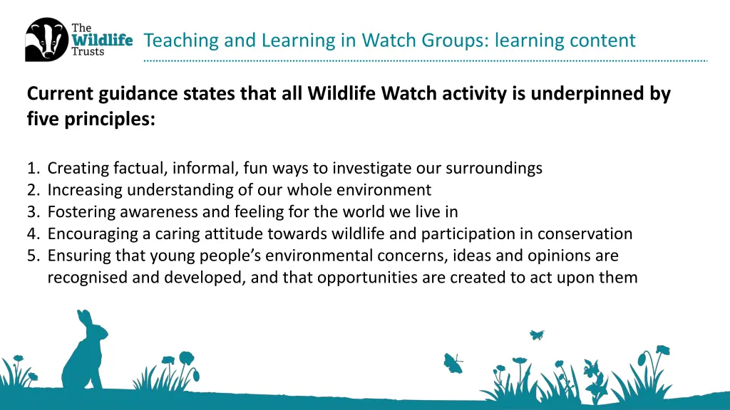 teaching and learning in watch groups learning