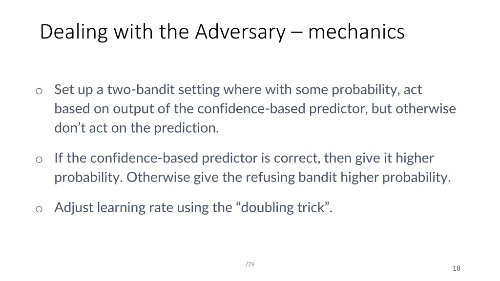 dealing with the adversary mechanics