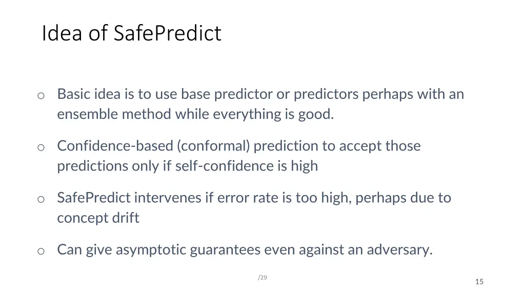 idea of safepredict