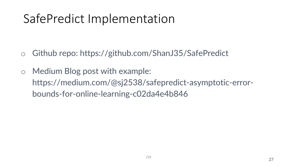 safepredict implementation