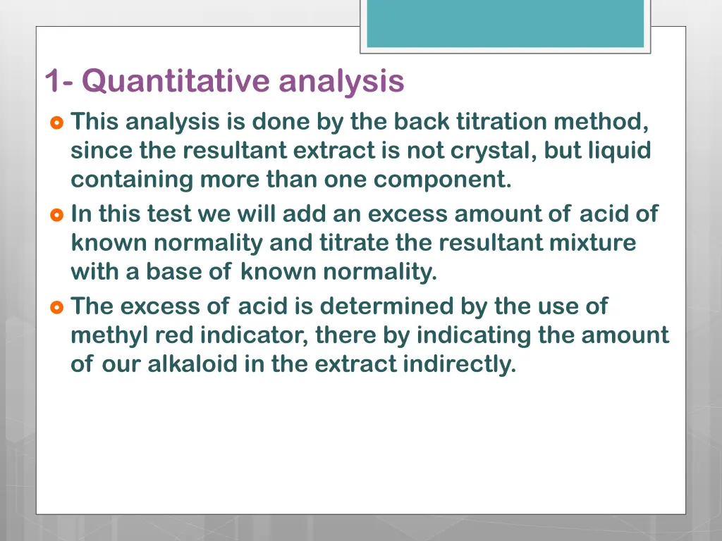 1 quantitative analysis this analysis is done