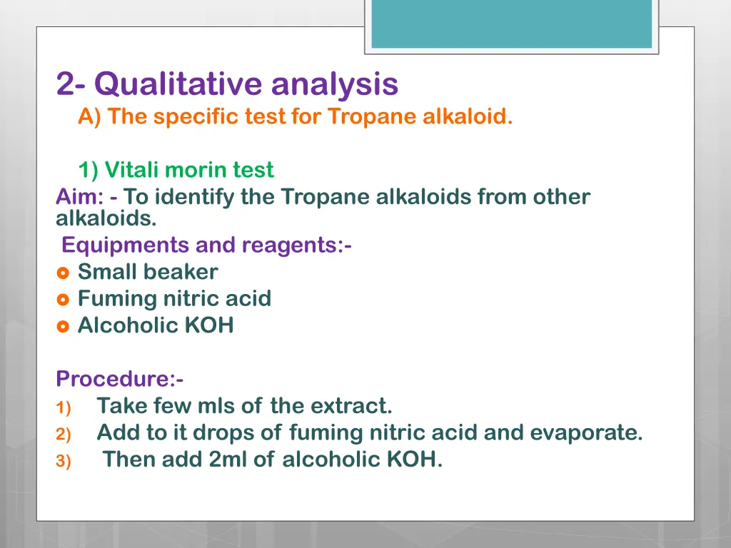 2 qualitative analysis a the specific test