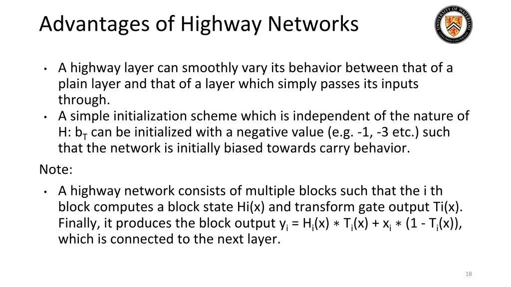 advantages of highway networks