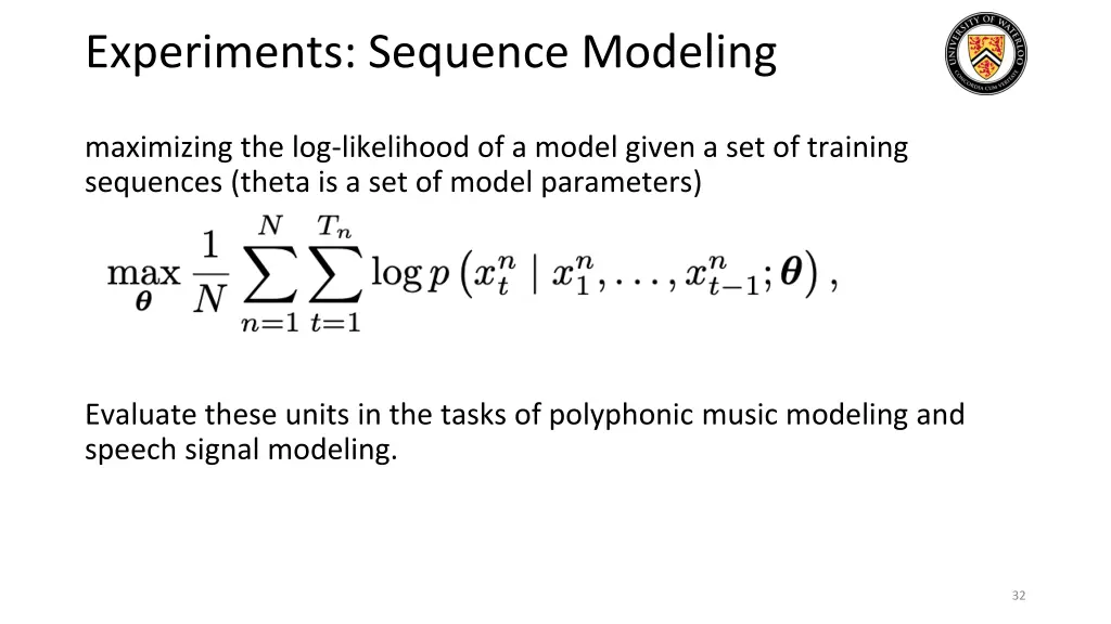 experiments sequence modeling