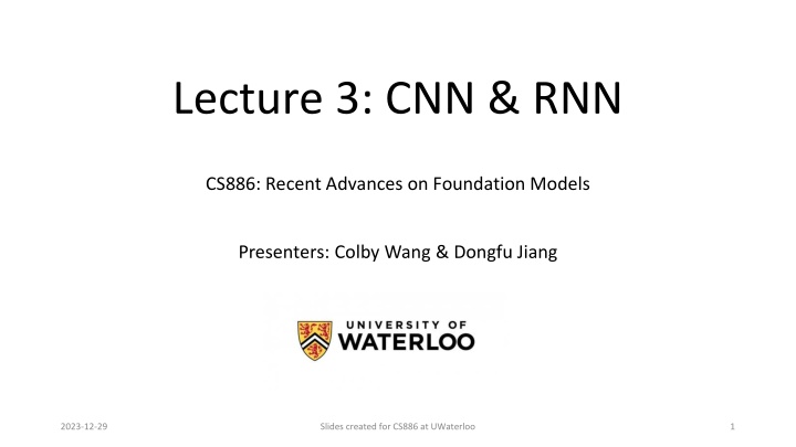 lecture 3 cnn rnn