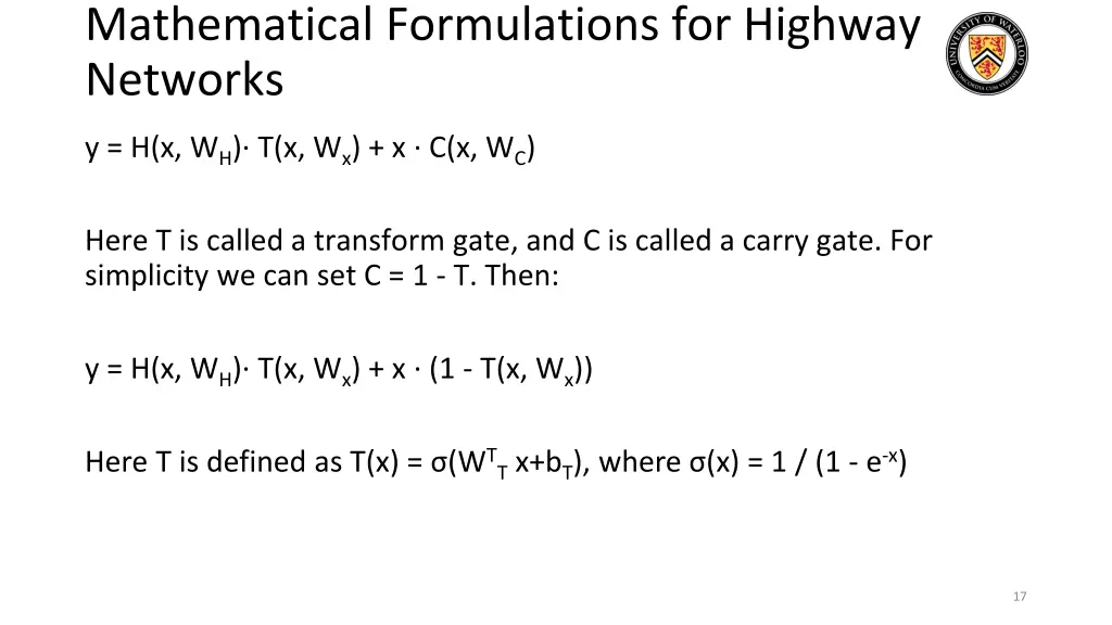 mathematical formulations for highway networks