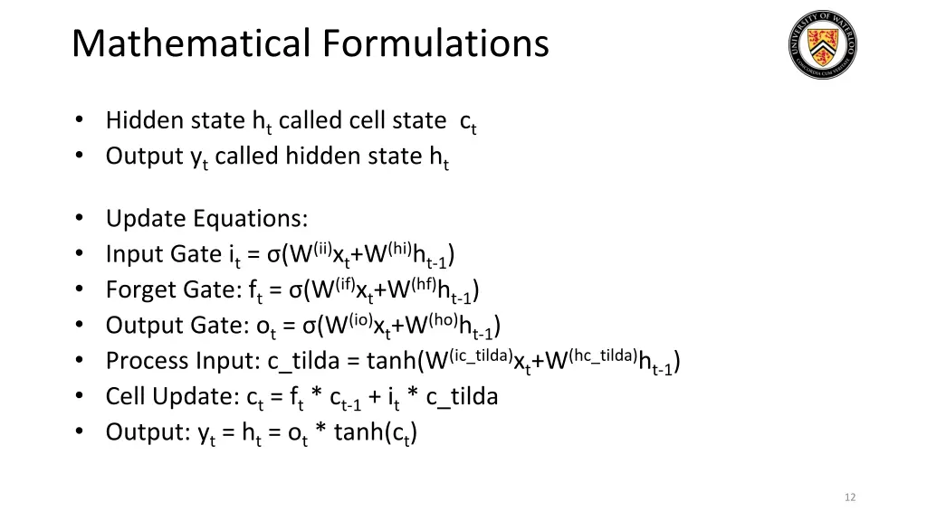 mathematical formulations