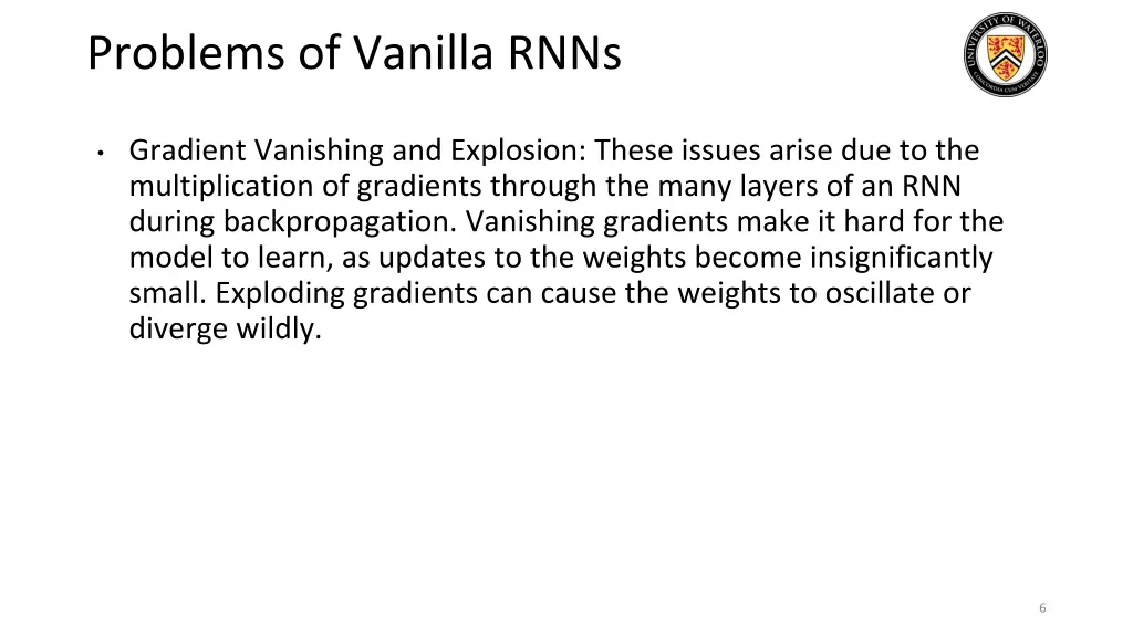 problems of vanilla rnns