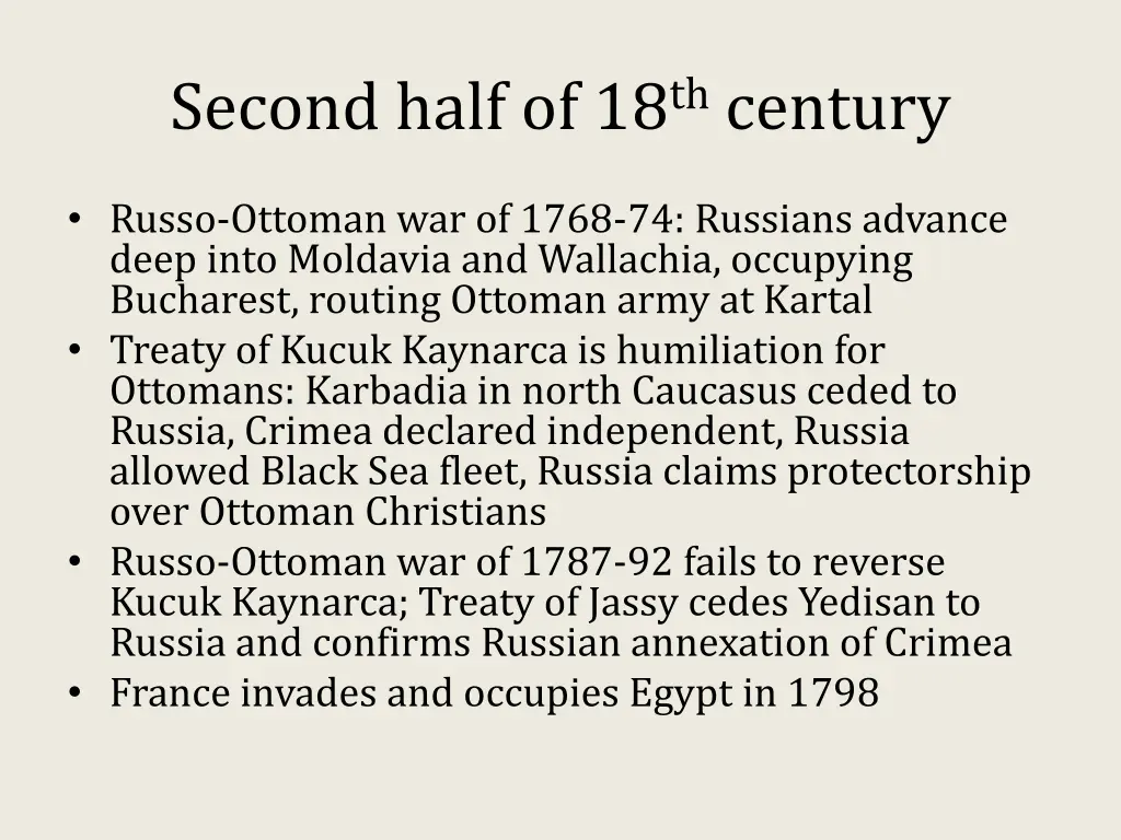 second half of 18 th century