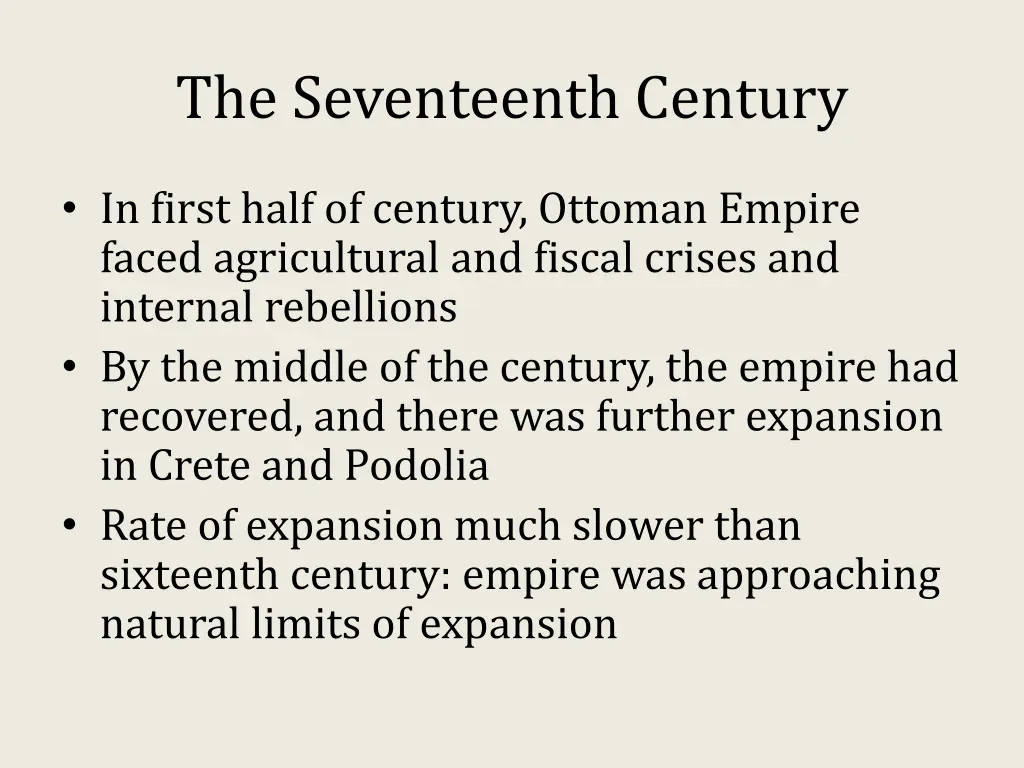 the seventeenth century