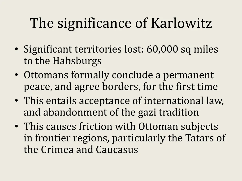 the significance of karlowitz