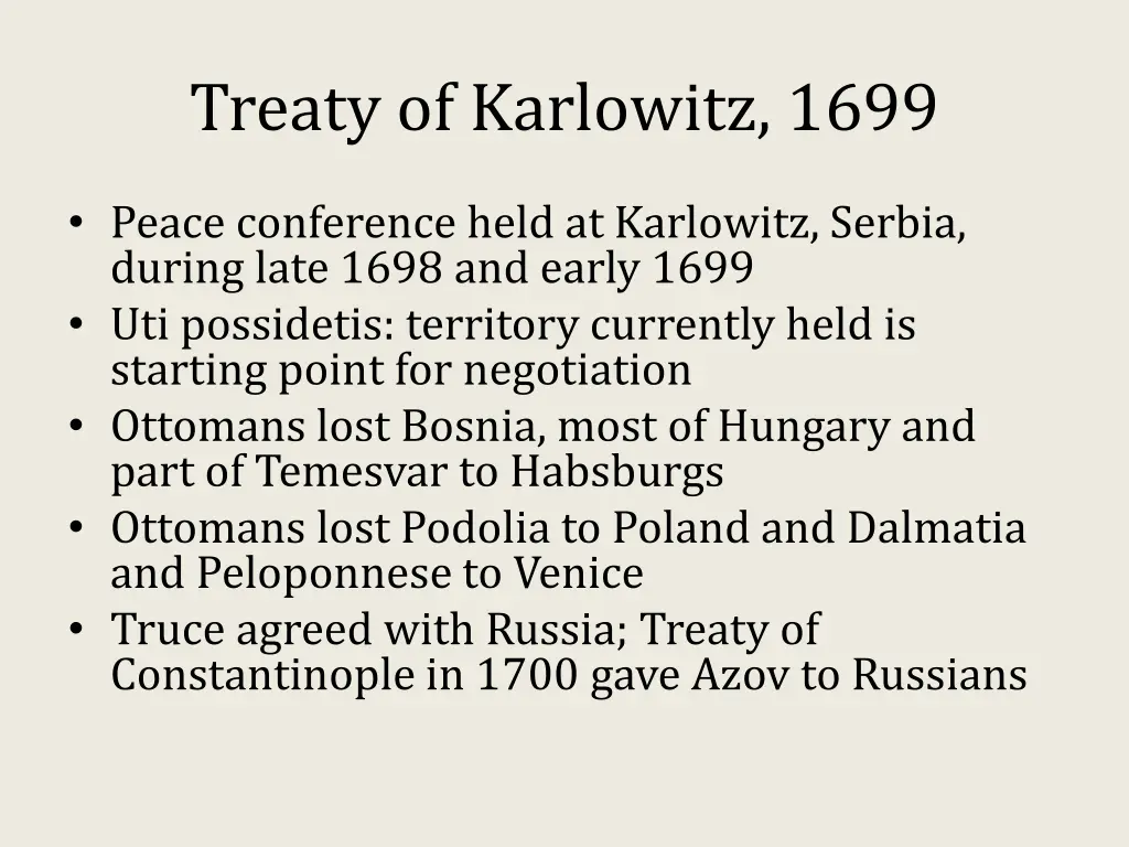 treaty of karlowitz 1699