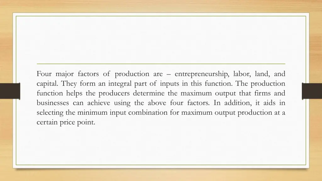 four major factors of production