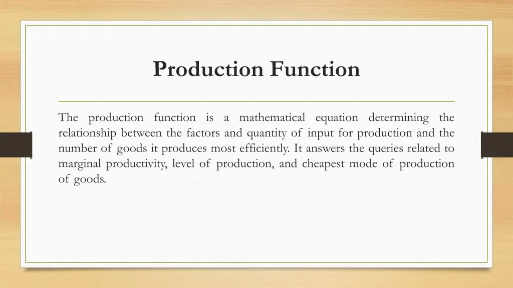 production function 1