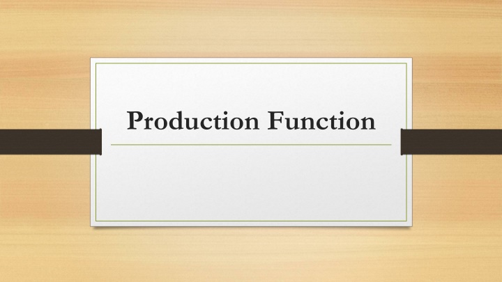 production function